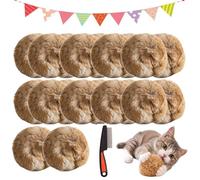 Rabbit Fur Ball Cat Toy, 3.15 in Catnip Ball, Rabbits Furs Balls Cat Toy with Soft Plush Lightweight Furry Interactive Cat Toys for Chasing, Kicking & Indoor Exercise, Washable Bunny Kick Toy (*20)