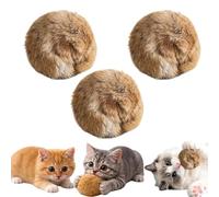 Rabbit Fur Ball Cat Toy, 3.15 in Soft & Washable Fluffy Cat Toy Ball with Catnip, Furry Interactive Playing Ball for Indoor Cats Exercise, Quiet Chase Play (3pcs)