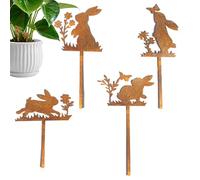 Rabbit Garden Stakes, Decorative Garden Stakes, Yard Flower Pot Stake, Cute Yard Flower Pot Insert, Suitable for Outdoor Garden Flower Arrangement, 20x12cm, Cute Bunny Design