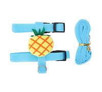 Rabbit Harness Harnais en H avec Laisse, Design Ananas, Nylon et Acier Inoxydable, Set Traction pour Petits Animaux - Durable et Confortable, Sécurité Renforcée pour Lapin et (S)