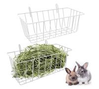 Rabbit Hay Feeder | 2pcs Hay mangeur Lapin Cage Hayy Holder | Small Animals Grass Rack | Support haay en métal pour Lapins, l' et Petit Panier Animal avec Crochets, furets, cobayes