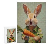 Rabbit Holding Carrot Painting Puzzle 1000 Pièces Educa Jouet en Bois Cadeau Unique Décoration Intérieure Jeu Éducatif Challenge Toy Adultes Et Enfants À Partir De 14 Ans 300 PCS