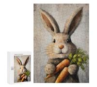 Rabbit Holding Carrots Painting -1 Puzzle 1000 Pièces Educa Jouet en Bois Cadeau Unique Décoration Intérieure Jeu Éducatif Challenge Toy Adultes Et Enfants À Partir De 14 Ans 300 PCS