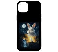 Rabbit Howling to The Moon Vintage Funny Rabbit Coque pour iPhone 14 Plus