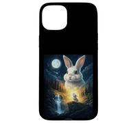 Rabbit Howling to The Moon Vintage Funny Rabbit Coque pour iPhone 15 Plus