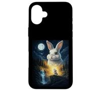 Rabbit Howling to The Moon Vintage Funny Rabbit Coque pour iPhone 16 Plus