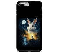Rabbit Howling to The Moon Vintage Funny Rabbit Coque pour iPhone 7 Plus/8 Plus