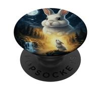 Rabbit Howling to The Moon Vintage Funny Rabbit PopSockets PopGrip Adhésif