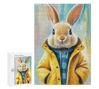 Rabbit in Yellow Jacket Puzzle 1000 Pièces Educa Jouet en Bois Cadeau Unique Décoration Intérieure Jeu Éducatif Challenge Toy Adultes Et Enfants À Partir De 14 Ans 300 PCS