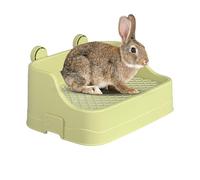 Rabbit Litter Box - Small Animal Pet Potty Rabbits | Guinea Pigs | Chinchilla Toilet Training Tray With Split Type Design | PP Material Easy Clean Litter Box ,Secure Side Buckles, White Or Green