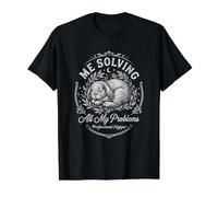 Rabbit Me Solving My Problems Sleep Nap Funny T-Shirt Graphique avec Valeur, Homme, Noir, S