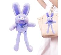Rabbit Plush Toy - Short Plush, 11,81 x 3,94 x 1,97 in Rabbit Plushs Keychain Pull-Up Ears Design | Portable And Adorable Stuffed Bunny, Cute Plushs Accessory For Bags, Home Decor, Gifting, Travel