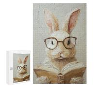 Rabbit Reading Book Oil Painting Puzzle 1000 Pièces Educa Jouet en Bois Cadeau Unique Décoration Intérieure Jeu Éducatif Challenge Toy Adultes Et Enfants À Partir De 14 Ans 1000 PCS
