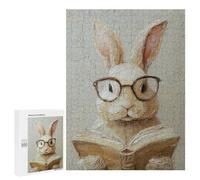 Rabbit Reading Book Oil Painting Puzzle 1000 Pièces Educa Jouet en Bois Cadeau Unique Décoration Intérieure Jeu Éducatif Challenge Toy Adultes Et Enfants À Partir De 14 Ans 500 PCS