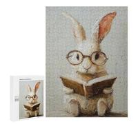 Rabbit Reading Book Painting Puzzle 1000 Pièces Educa Jouet en Bois Cadeau Unique Décoration Intérieure Jeu Éducatif Challenge Toy Adultes Et Enfants À Partir De 14 Ans 500 PCS