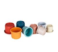 Rabbit Toys Stacking Cups - 8 Rabbit Toy for Boredom, Stacking Cups for Bunnies, Multicolored Stacking Cups, Foraging Playing Toys for Small Animals
