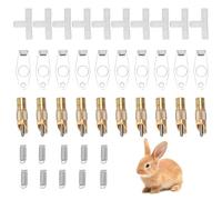 Rabbit Waterer, 10 Set Rabbit Water Dispenser Minpple Copper Copper Multiplié Automatique Mélose pour Le bapin Guinée Ferret