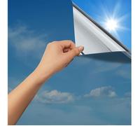 Rabbitgoo Film Anti Regard Fenetre 76x200cm Adhesif Effet Miroir sans Tain pour Vitre Unique Protection de Soleil Anti UV Argenté