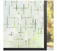 rabbitgoo Film Fenetre Anti Regard à Motif Croix 90x200cm, Film Electrostatique Vitre Non-Adhésif Anti UV, Brise Vue Fenêtre Depoli, Stickers Fenetre Décoratif pour Maison Bureau Cuisine Salon