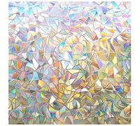 rabbitgoo Film Fenetre Anti Regard Arc-en-Ciel 90x200cm, 3D Vitrail