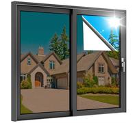 rabbitgoo Film Fenetre Anti Regard Miroir, 44.5x200cm, Film Miroir pour Fenetre sans Tain, Brise Vue Vitre Adhesif Anti Chaleur Anti UV, Filtre Occultant Fenêtre Protection de Soleil, Marron Argent