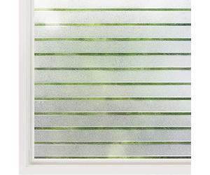 rabbitgoo Film Fenetre Anti Regard Motif Rayure 90x200cm, Brise Vue Fenetre Electrostatique, Protection UV, Films pour Fenêtre Opaque, Film pour Vitre Décoratif pour Bureau Cuisine Salon