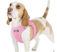rabbitgoo Harnais Chien Petite Taille Rose M, Harnais Chiot Respirante en Maille Souple, Arnet pour Chien Réfléchissant Facile à Mettre, Gilet Réglable pour Petits et Moyens Chiens pour Marche