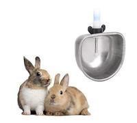Rabbits Feeder Water, 10 Ensembles en Acier Inoxydable Buveur de Lapin en Eau Potable Dispensateur de Cage de Cage Bol d'alimentation Accessoires pour Marten Fox (Trois unités distinctes)