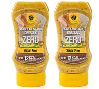 Rabeko Zero Sauce - moutarde au miel, 2 x 350 ml sans sucre et peu de matières grasses - produits sains, faible en glucides et en calories pour salades, frites, burgers - sans gluten ni lactose