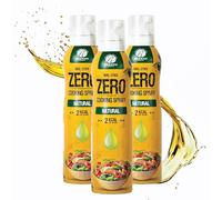 Rabeko Zero Spray de cuisson faible en calories | Naturel | 800 portions, 2 kcal par pulvérisation | Spray pour rôtir, griller et cuire | Sans additifs, sans sucre | Sans gluten et sans lactose 3 x