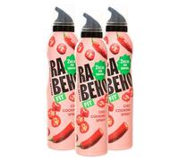 Rabeko Zero spray de cuisson faible en calories | PIMENT | 800 portions, 2 kcal par pulvérisation | Spray pour frire, griller et cuire | sans additifs, sans sucre | Sans gluten ni lactose 3 x 200 ml