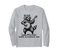 Rabid Bluegrass Fan Raccoon Banjo Player Retro Manche Longue