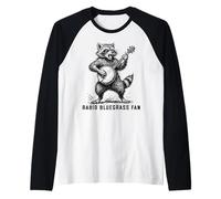 Rabid Bluegrass Fan Raccoon Banjo Player Retro Manche Raglan
