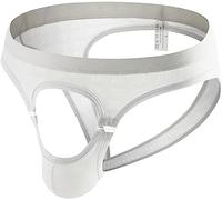 RABNZHDEO Jock Strap Hommes Anneau Ouvert Sexy sous-vêtements String Jockstrap Maillot De Bain Athletic Supporter(White,L)