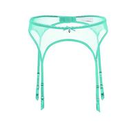 RABNZHDEO Porte-Jarretelles en Dentelle pour Femmes Ensemble De Porte-Jarretelles Sexy en Maille avec 4 Bretelles pour Bas Cuisses(Green,S)