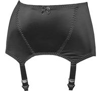 RABNZHDEO Porte-Jarretelles Sexy pour Femmes Porte-Jarretelles Vintage en Satin avec 6 Bretelles Clip en Métal pour Bas Cuisses(Black,M)