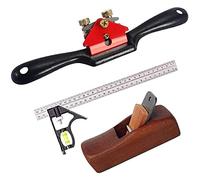 rabot à bois, Lot de 3 outils menuiserie, réglables 9 pouces avec base plate et lame en métal, mini raboteuse à bois 4, peigne 12