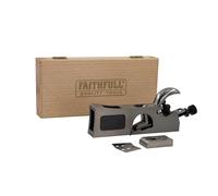 Rabot à feuillure Faithfull 3-en-1 à épaulement, arrondi et à ciseau dans un coffret en bois - Rabot à main multifonction avec base affûtée avec précision pour l'ébarbage et les travaux d'angle