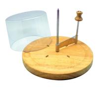 Rabot à fromage - MARKINDUS - Tête de moine - Bois et inox - 22.5x22.5x15.5 cm - Cloche de conservation