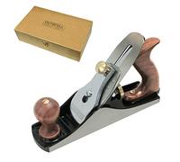 Rabot à lisser Faithfull n° 4 dans un coffret en bois - Rabot à bois en fonte usinée avec précision pour bois durs et tendres, finition de surface, ébénisterie et menuiserie générale