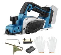 Rabot électrique pour bois, raboteuse sans fil compatible avec Makita 18 V, 15 000 tr/min, raboteuse pour le travail du bois de portes et meubles de maison (sans batterie ni chargeur)