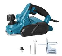 Rabot Électrique Professionnel 800W, Rabot Dégauchisseur avec Vitesse Variable et Largeur 82mm - Semelle Aluminium, Guide en V et Évacuation des Copeaux pour Menuiserie, Ébénisterie & Projets Bois (A)