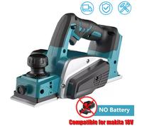 Rabot Électrique Sans Fil 18V Compatible Makita, 15000RPM Raboteuse Portative Bois 82mm Avec Profondeur Réglable 0-2mm, 2 Batteries