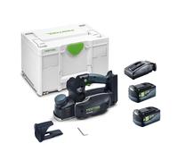 Rabot HLC 82 EB-Basic + 2 batteries 18V 5 Ah HP-ASI + 1 chargeur TCL 6 FESTOOL