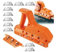 Rabot Placo, Découpe Coupe Placo, Outil de Raboteuse pour Plaques de Plâtre,Araseur de Chant à 45° et 60° avec 10 Lames de Rechange