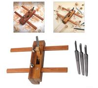 Raboteuse manuelle pour le travail du bois avec lame en acier rapide et construction en bois pour rainurer, tailler et polir les surfaces en bois (B)