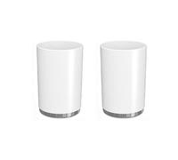 RabyLeo Tasse à brosse à dents simple pour couple de ménage, porte-brosse à dents haut de gamme, tasse de bain de bouche portable pour dortoir (blanc et blanc)