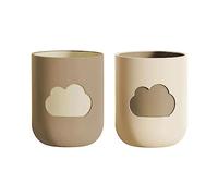 RabyLeo Tasse de bain de bouche simple Cloud pour la maison, tasse créative et mignonne pour couple (beige et marron)