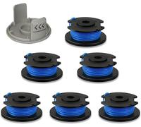 RAC124 Bobine de Fil Compatible avec Les Coupe-Bordures sans Fil Ryobi 18 V One+ RLT1830Li,OLT1831,RLT1825Li,OLT1825,Longueur 3,3 m,diamètre 1,65 mm et Couvercle de Bobine (6 bobines,1