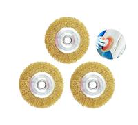 RAC814 Lot de 3 brosses métalliques de rechange pour nettoyeur de terrasse Ryobi avec trou d'arbre pour Ryobi RY18PCA-0, OPC1800, OPC1815 et plus encore, nettoyage des débris de joints rouillés, 115 x